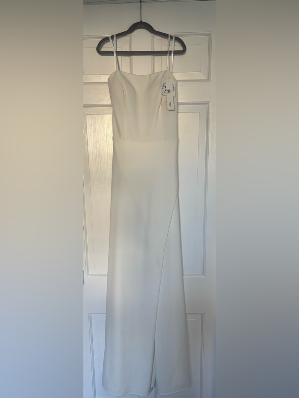 Aqua Cream Maxi Dress with Sleek Minimal Silhouette Prom